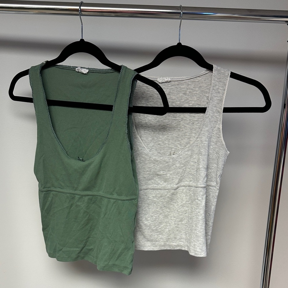 Cotton On Green and Gray Tank Tops (BUNDLED)